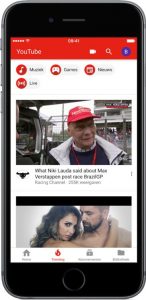 YouTube knoppenbalk nieuw design iOS